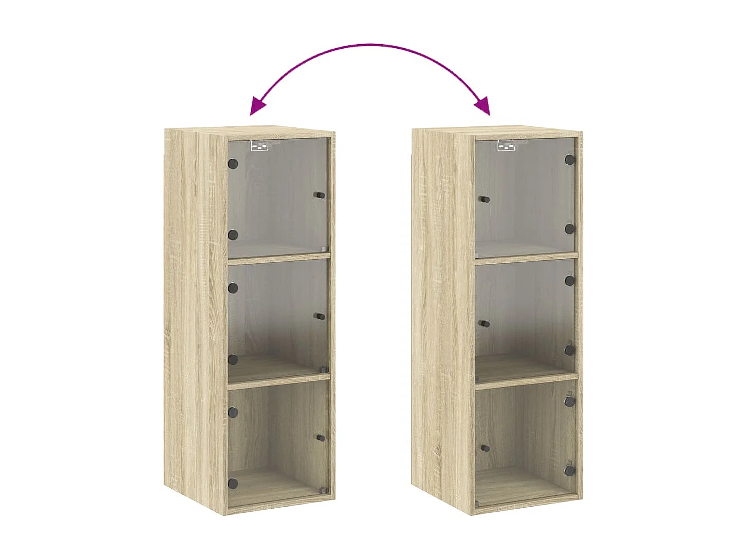 Armoire murale avec portes en verre chêne sonoma 35x37x100