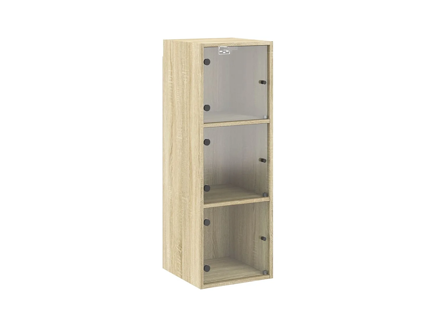 Armoire murale avec portes en verre chêne sonoma 35x37x100