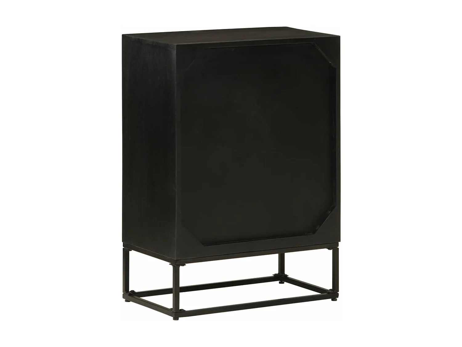 Buffet noir 55x30x76 bois massif de manguier et fer