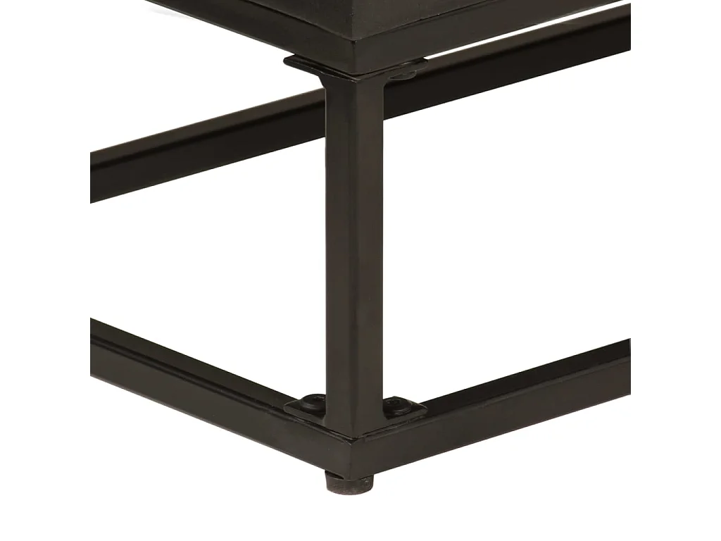 Buffet noir 55x30x76 bois massif de manguier et fer