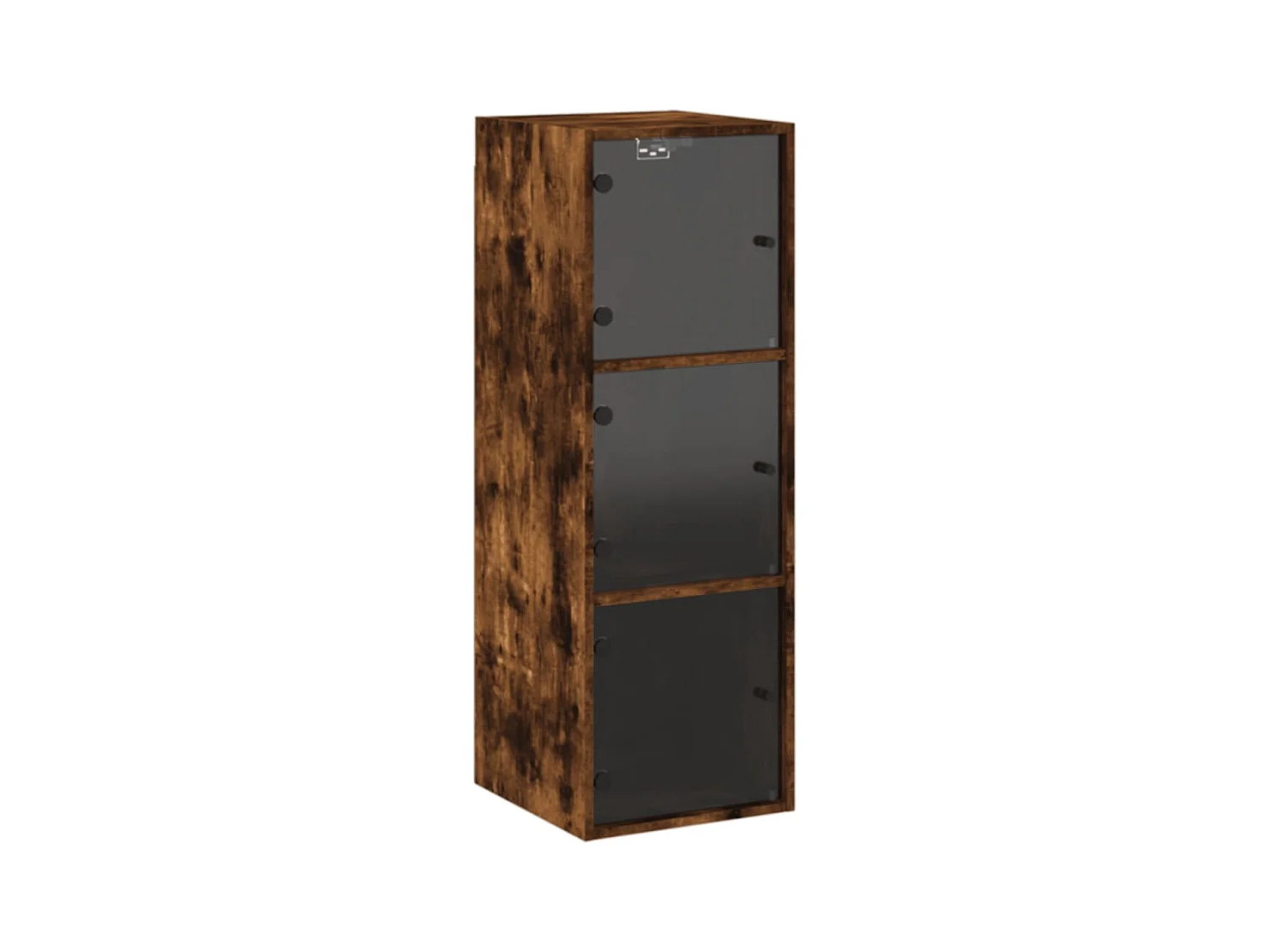 Armoire murale avec portes en verre chêne fumé 35x37x100