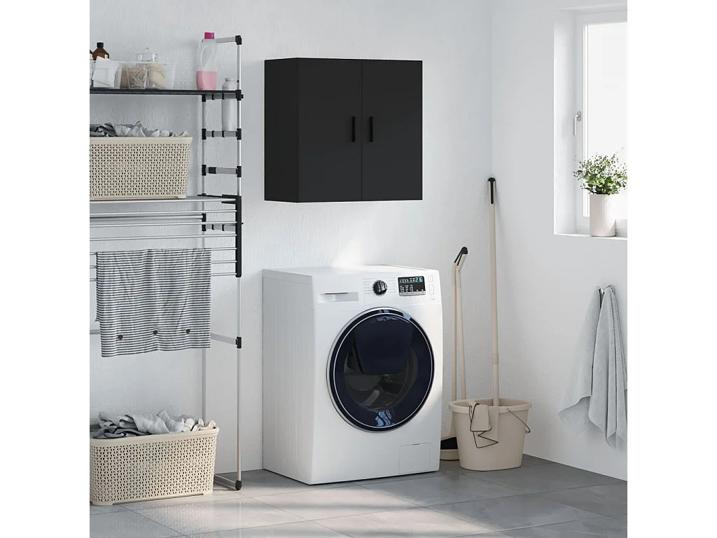 Armoire murale noir 60x31x60 bois d'ingénierie