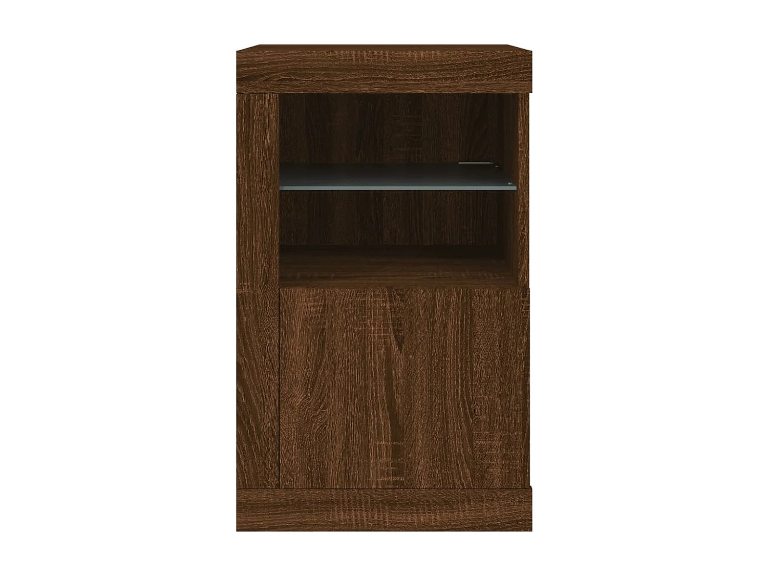 Armoire latérale avec lumières LED chêne marron bois ingénierie