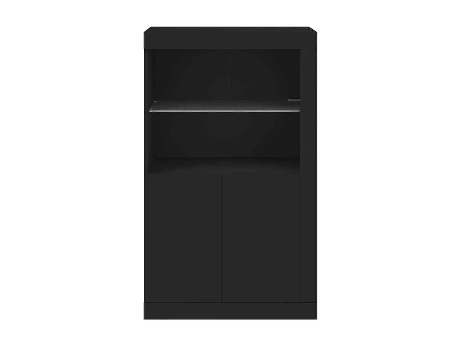 Armoire latérale avec lumières LED noir bois d'ingénierie