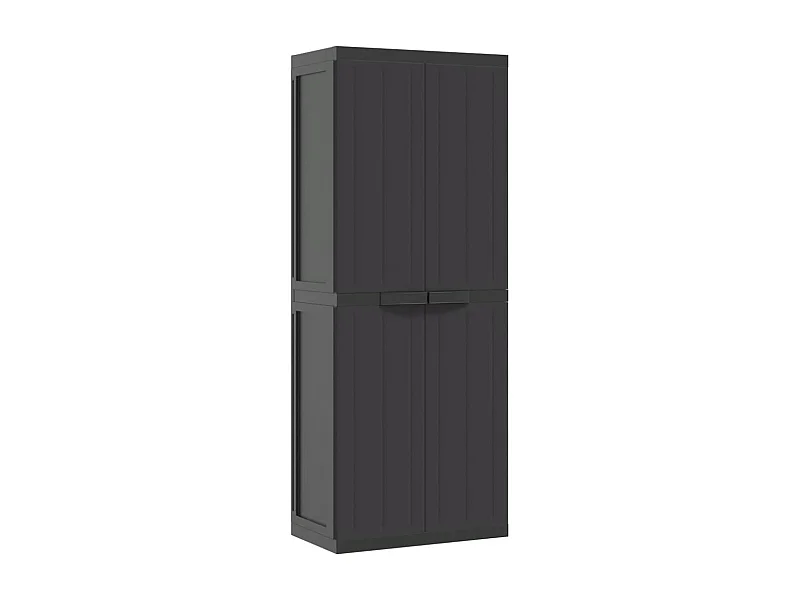 Armoire de rangement d'extérieur noir 65x37x165 PP
