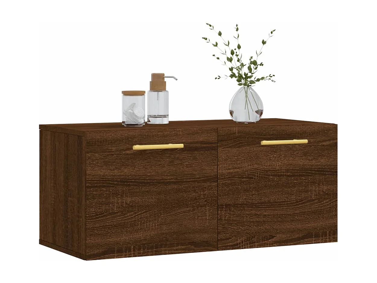 Armoire murale chêne marron 80x36,5x35 bois d'ingénierie