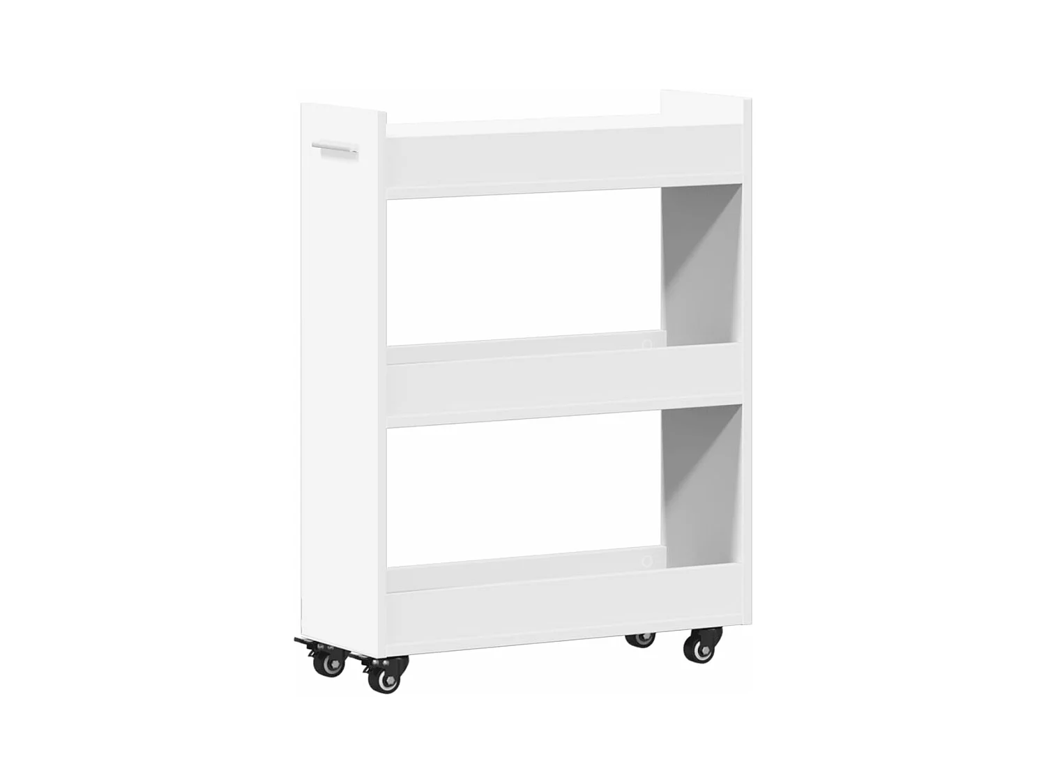 Armoire avec roues blanc 60x22x79 bois d'ingénierie