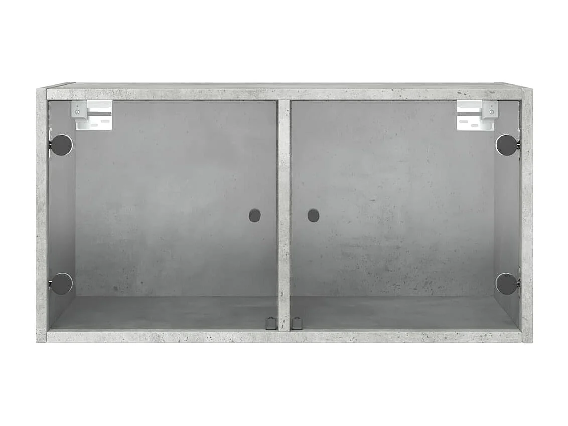 Armoire murale avec portes en verre gris béton 68,5x37x35