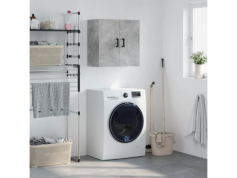 Armoire murale gris béton 60x31x60 bois d'ingénierie