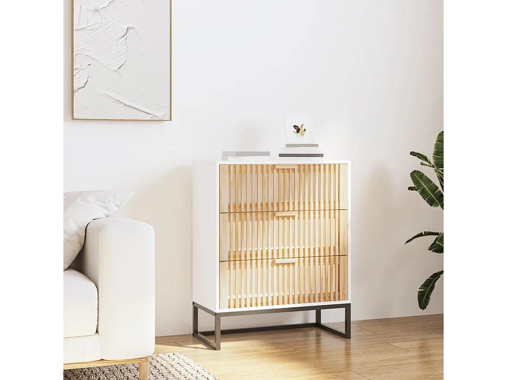 Buffet blanc 60x30x75 bois d'ingénierie