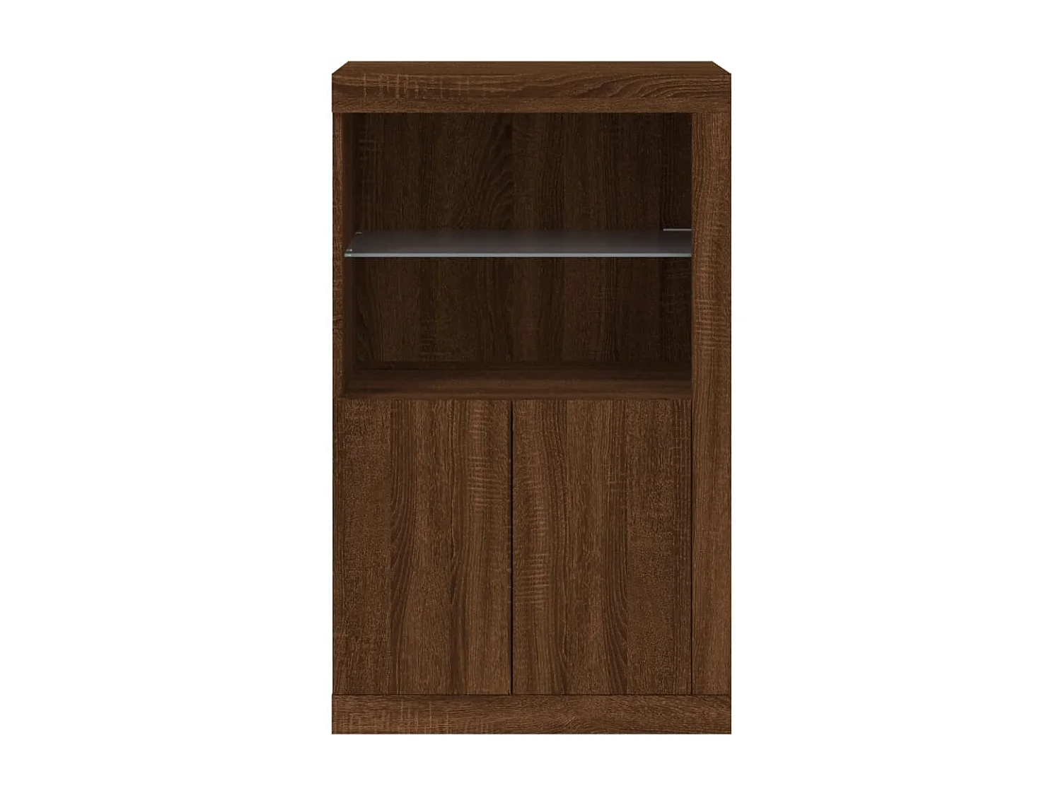 Armoire latérale avec lumières LED chêne marron bois ingénierie