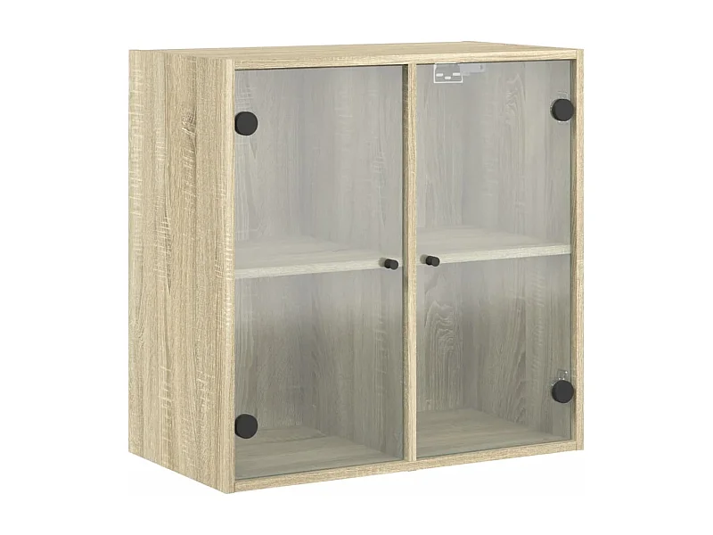 Armoire murale avec portes en verre chêne sonoma 68x37x68,5