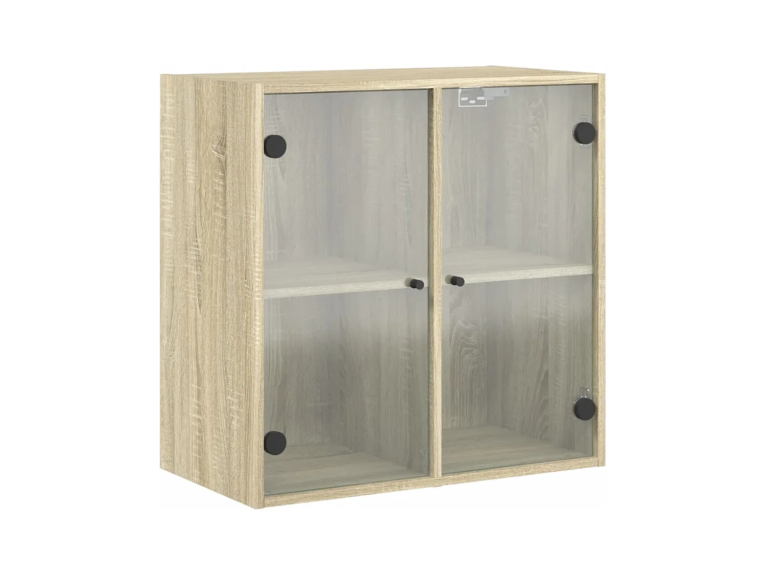 Armoire murale avec portes en verre chêne sonoma 68x37x68,5