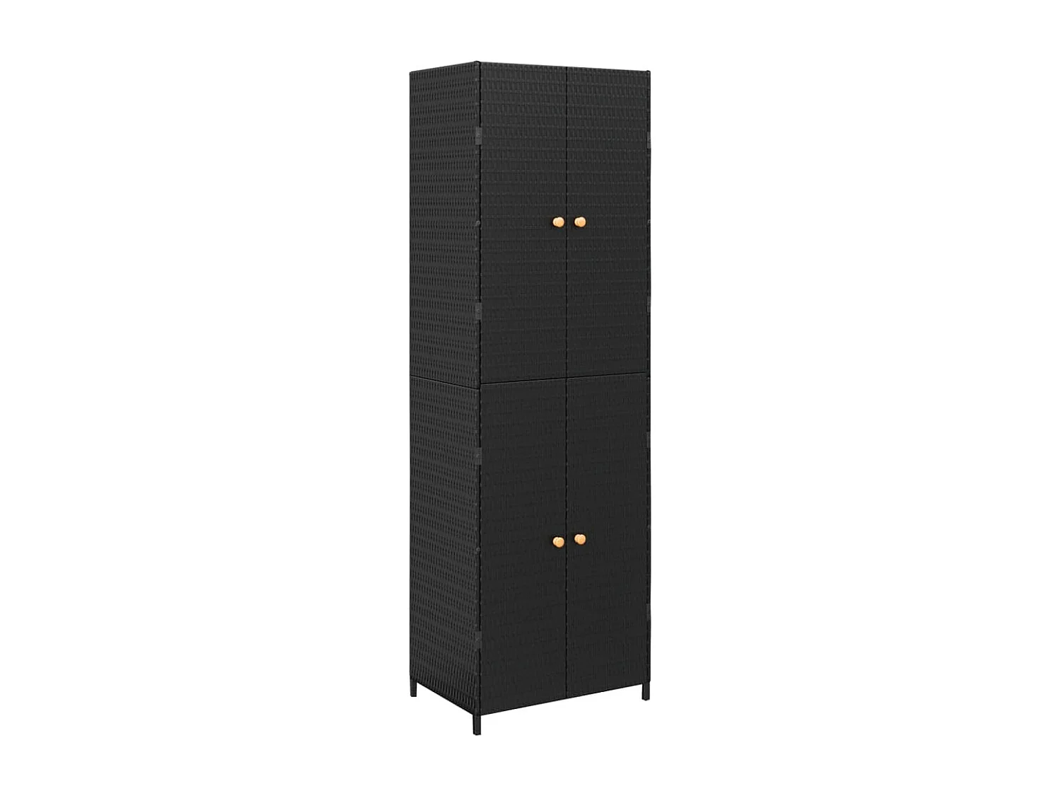 Armoire de rangement de jardin Noir 59x40x180 Résine tressée