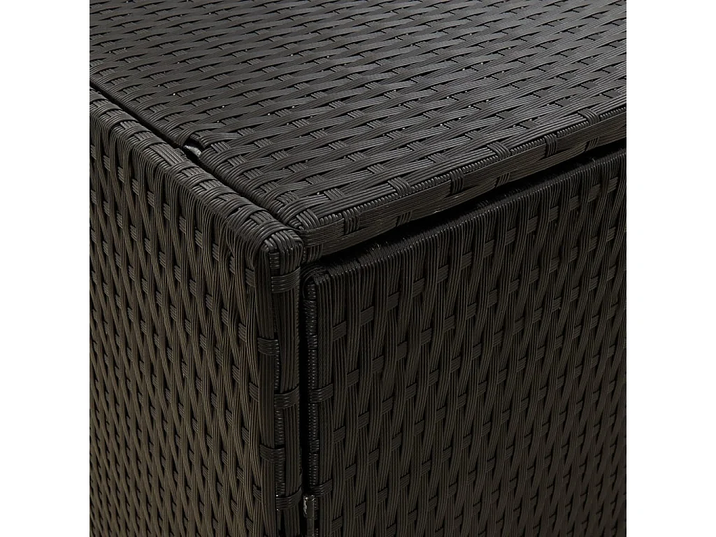 Armoire de rangement de jardin Noir 59x40x180 Résine tressée