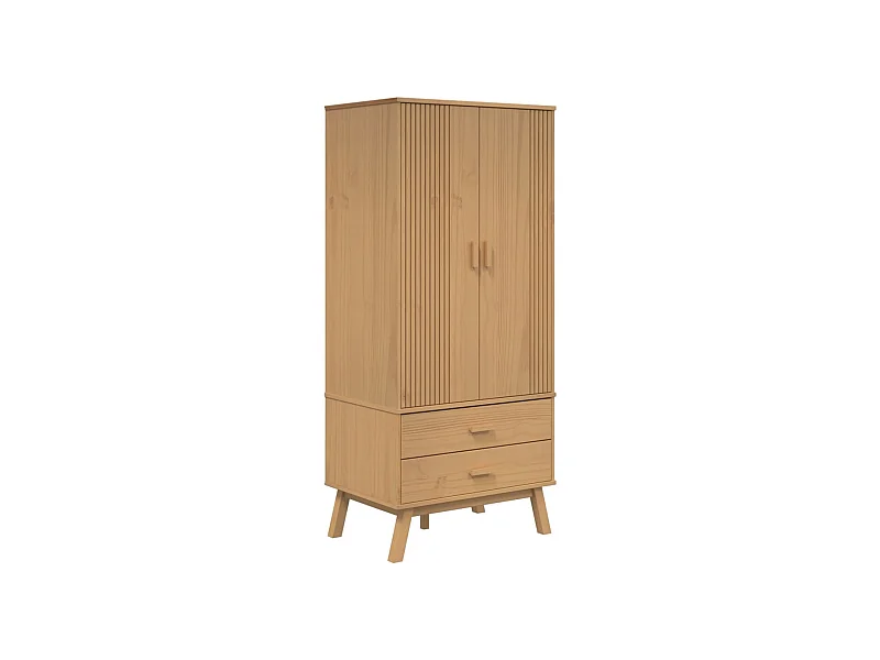 Garde-robe OLDEN marron 76,5x53x172 bois massif de pin