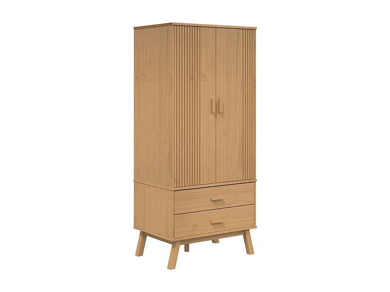 Garde-robe OLDEN marron 76,5x53x172 bois massif de pin