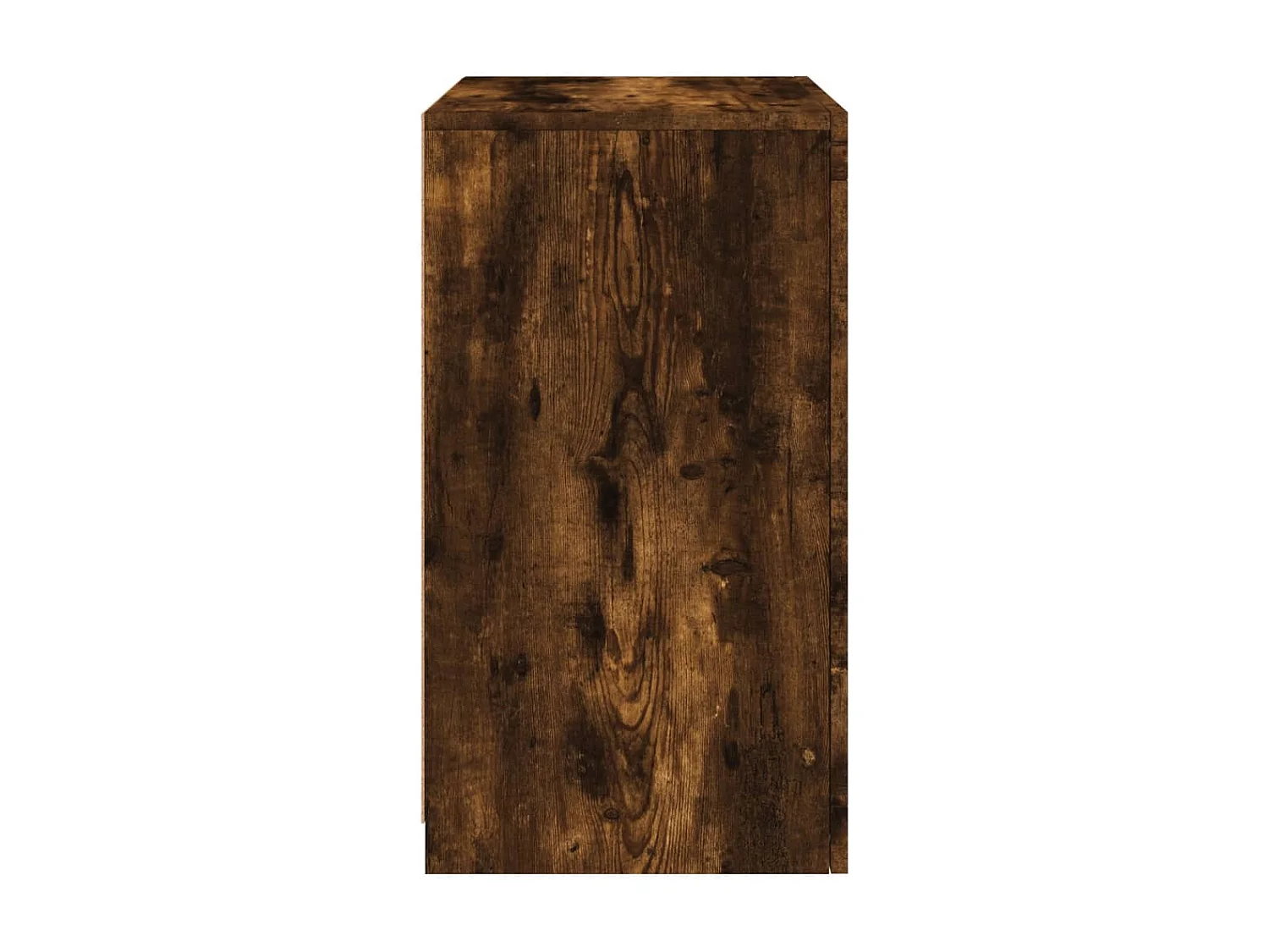 Armoire latérale avec lumières LED chêne fumé bois d'ingénierie
