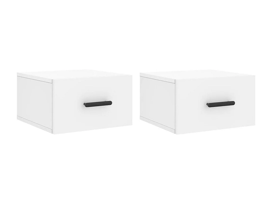 Tables de chevet murales 2 pcs blanc 35x35x20