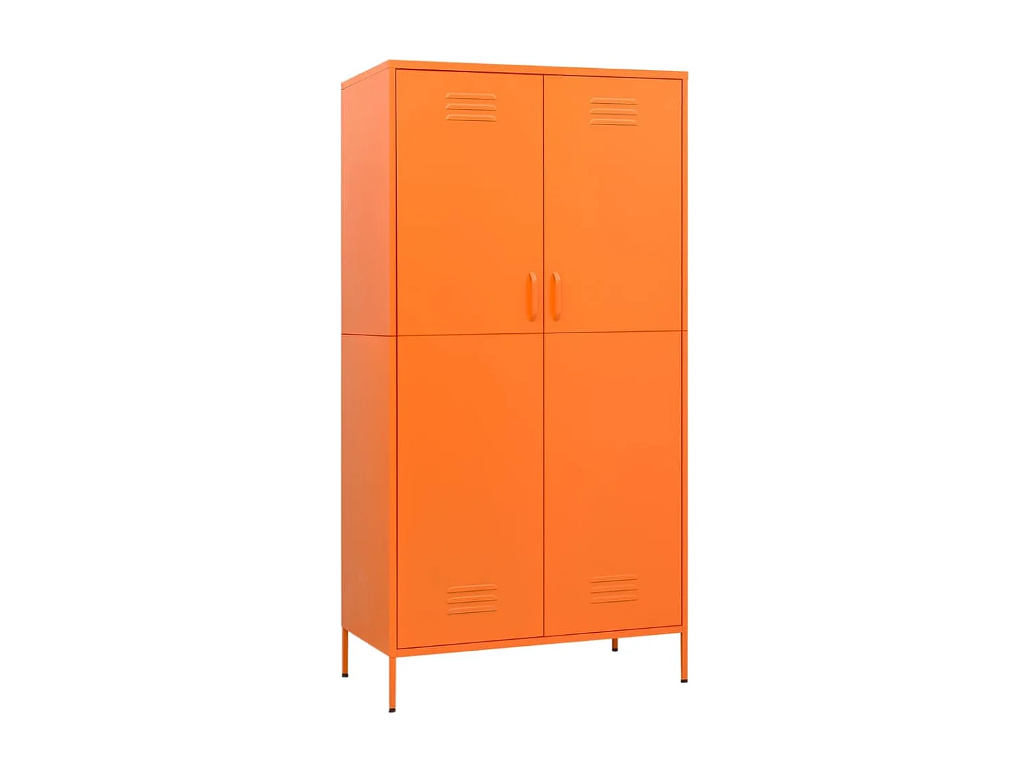Armoire 1 penderie 4 étagères réglables Klako 90cm - Acier mat-Orange