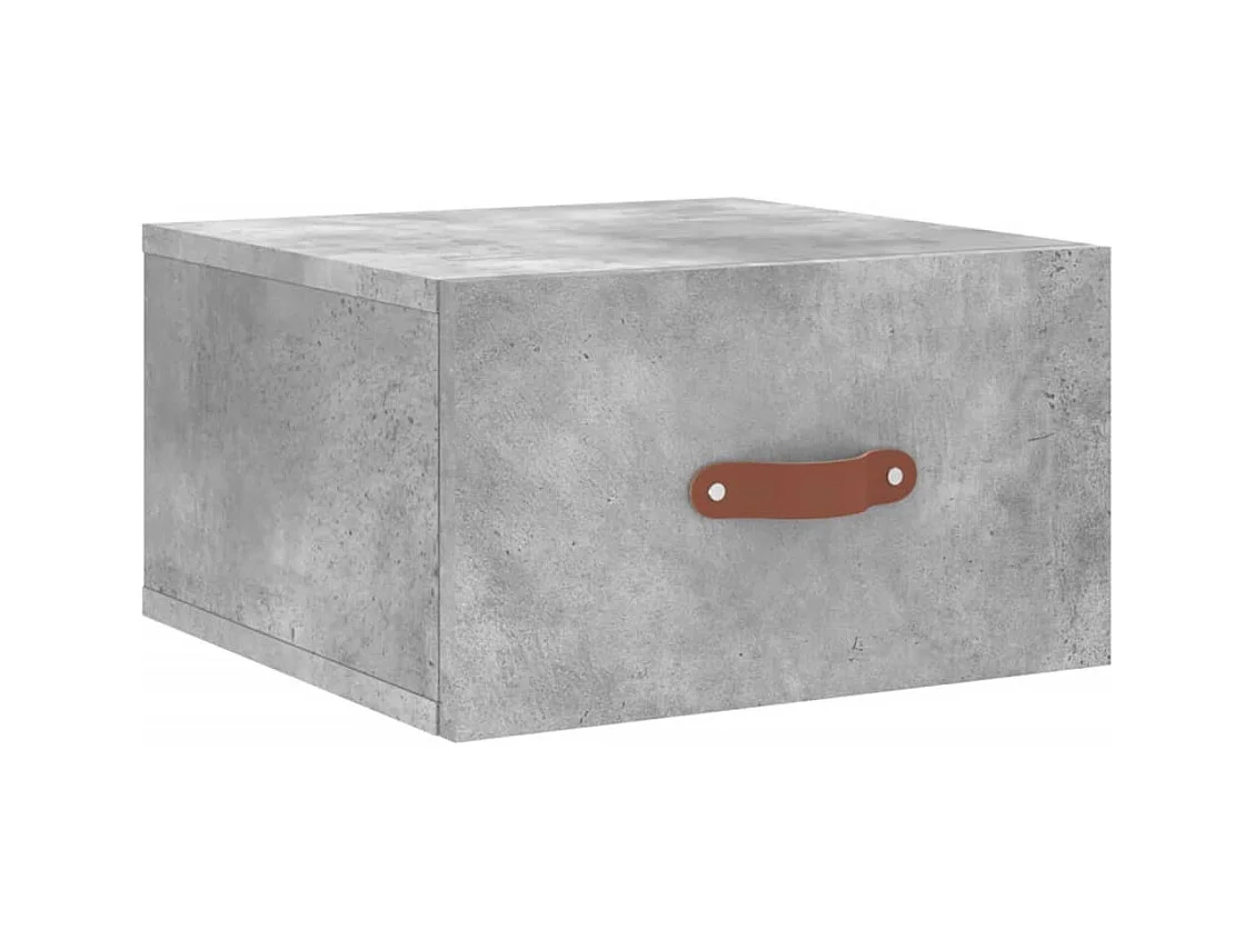 Table de chevet murale gris béton 35x35x20