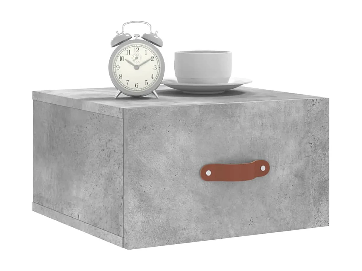 Table de chevet murale gris béton 35x35x20