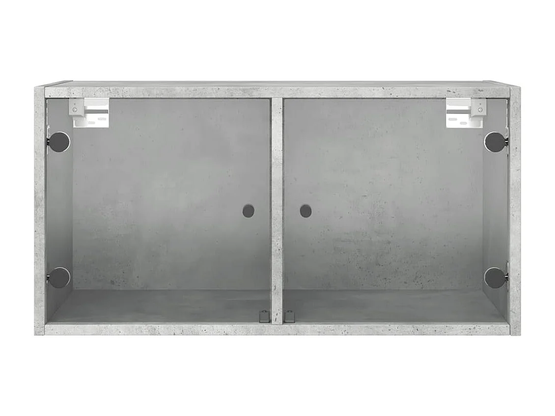 Armoires murales et portes vitrées 2pcs gris béton 68,5x37x35