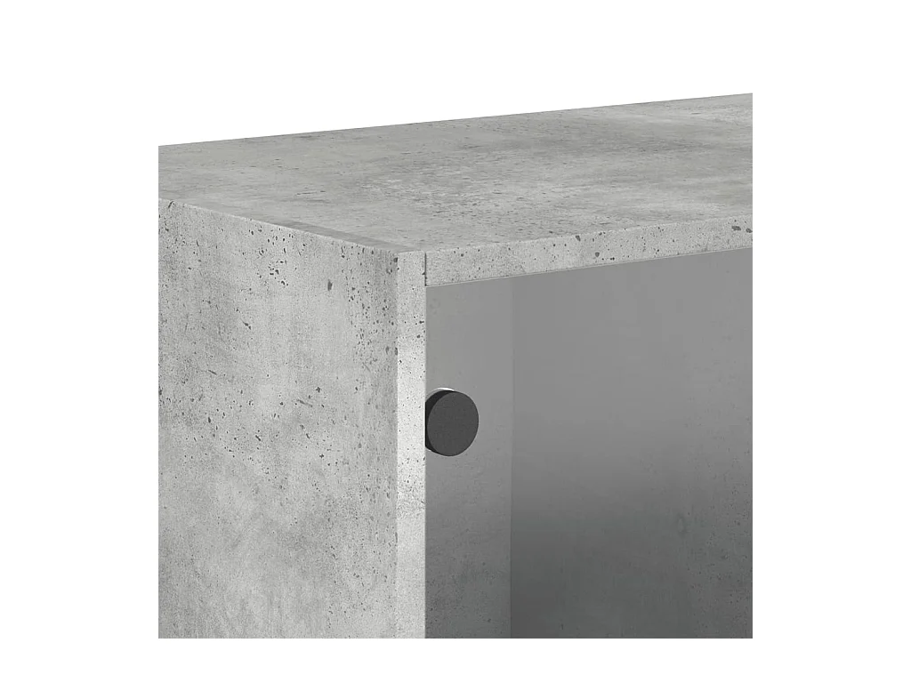 Armoires murales et portes vitrées 2pcs gris béton 68,5x37x35