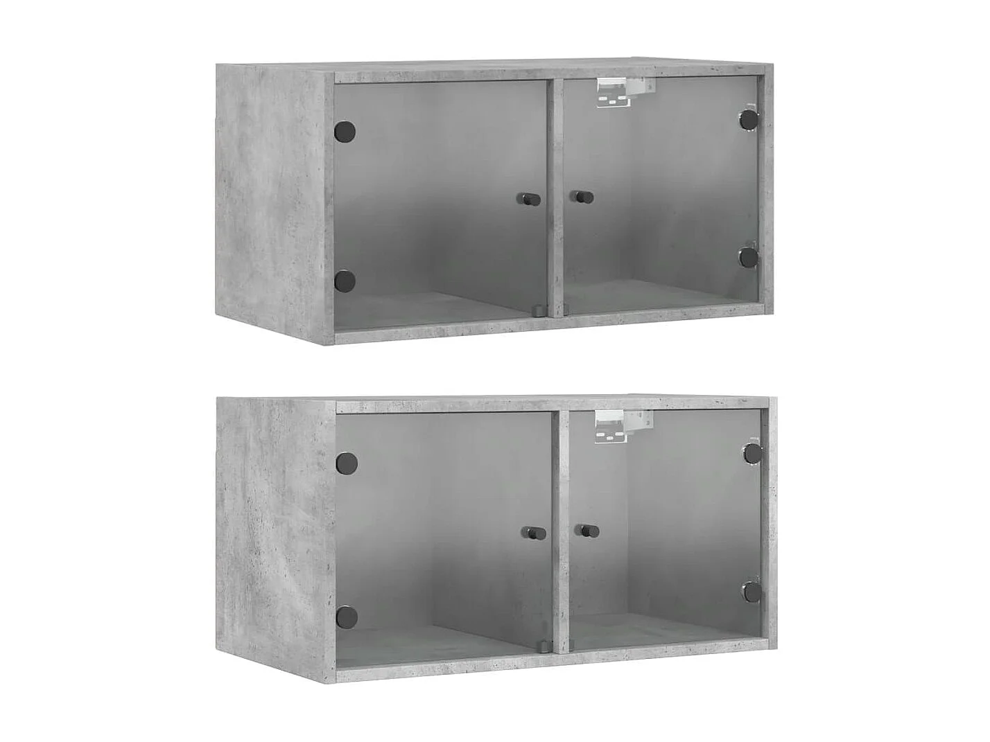 Armoires murales et portes vitrées 2pcs gris béton 68,5x37x35