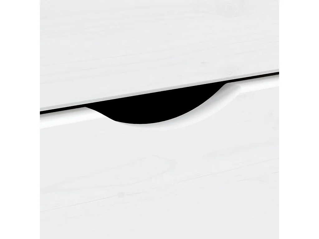 Armoire roulante avec tiroirs MOSS blanc bois de pin solide