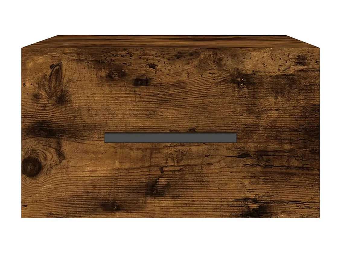 Table de chevet murale chêne fumé 35x35x20