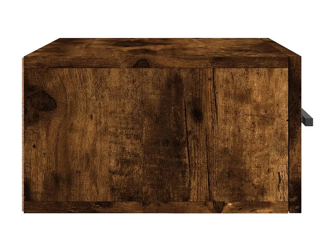 Table de chevet murale chêne fumé 35x35x20