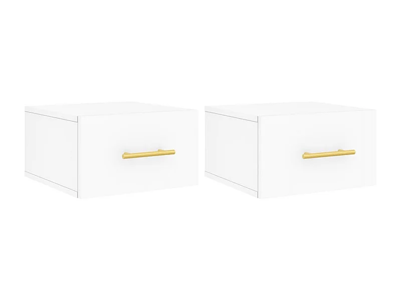 Tables de chevet murales 2 pcs blanc 35x35x20