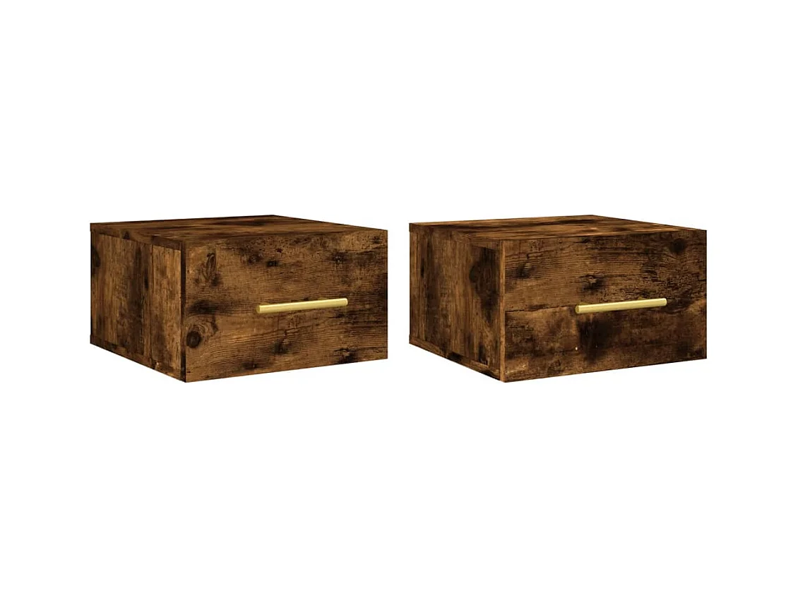 Tables de chevet murales 2 pcs chêne fumé 35x35x20