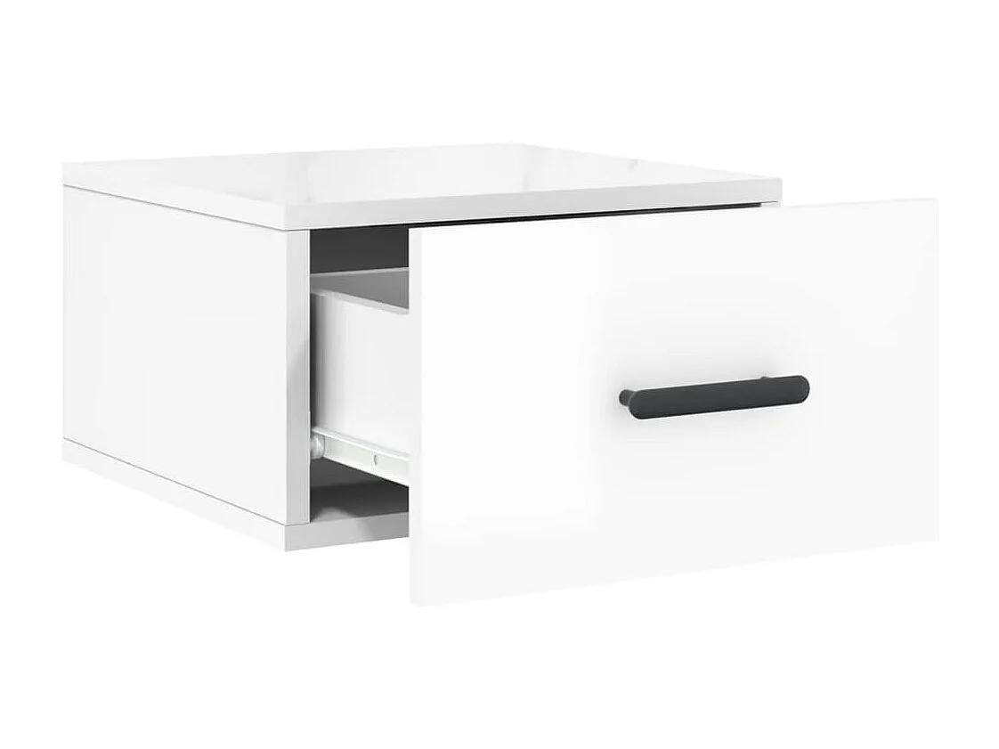 Tables de chevet murales 2 pcs blanc brillant 35x35x20