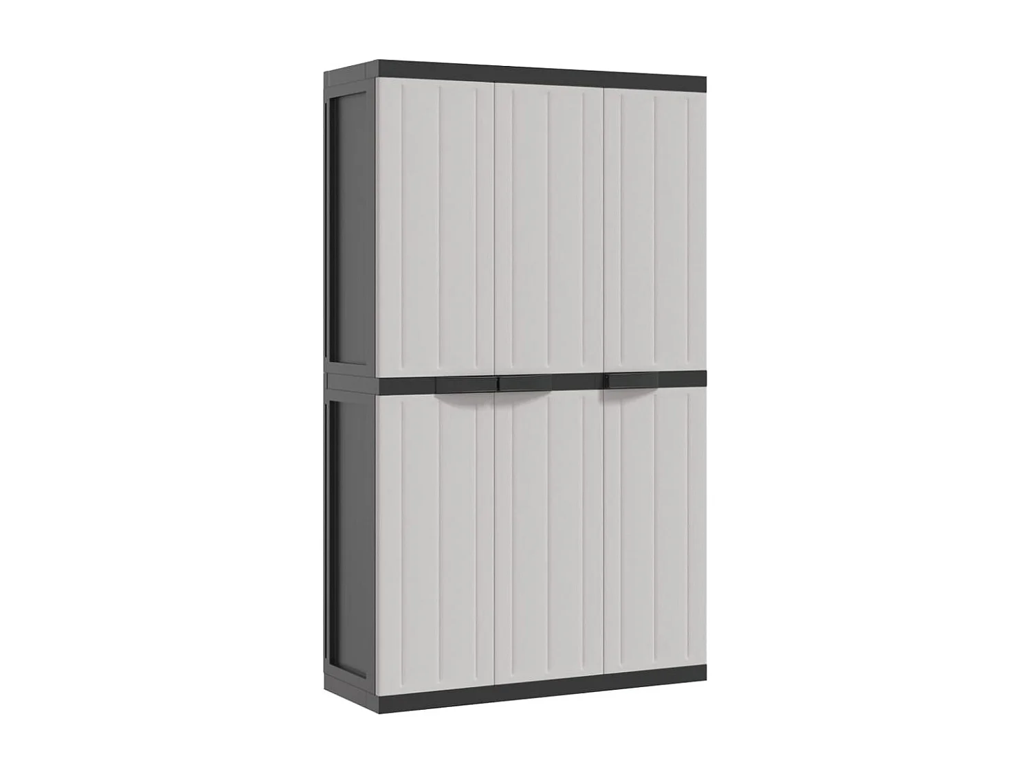 Armoire de rangement d'extérieur gris et noir 97x37x165 PP