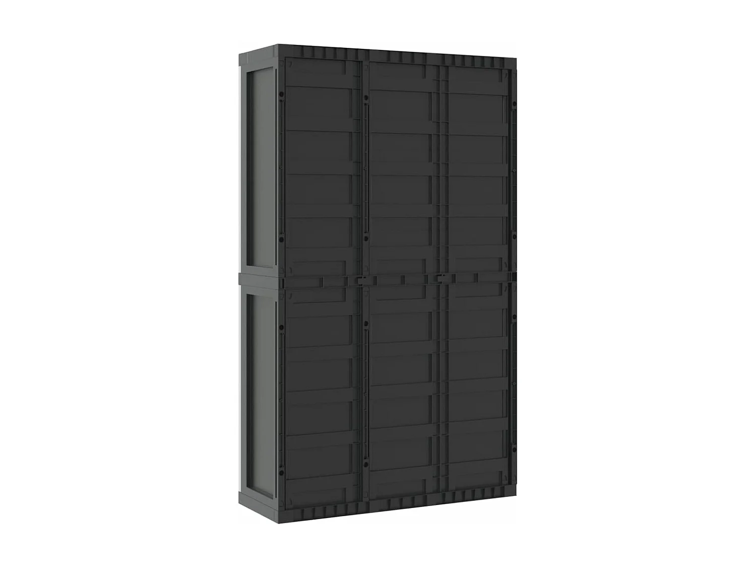 Armoire de rangement d'extérieur gris et noir 97x37x165 PP