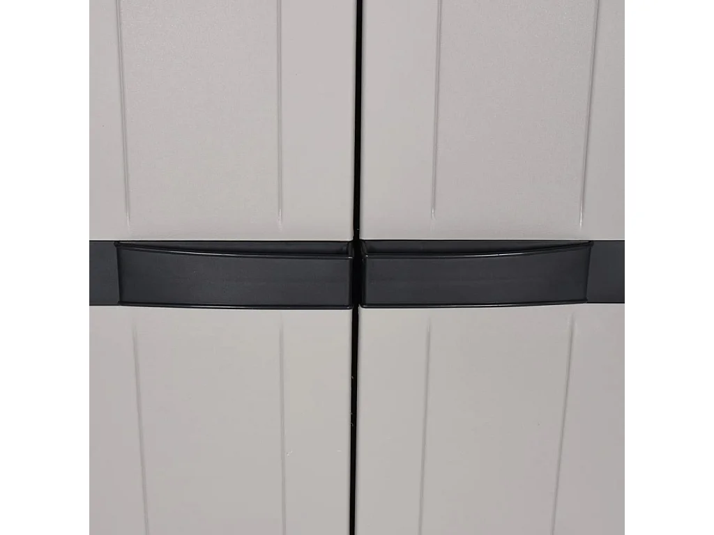 Armoire de rangement d'extérieur gris et noir 97x37x165 PP