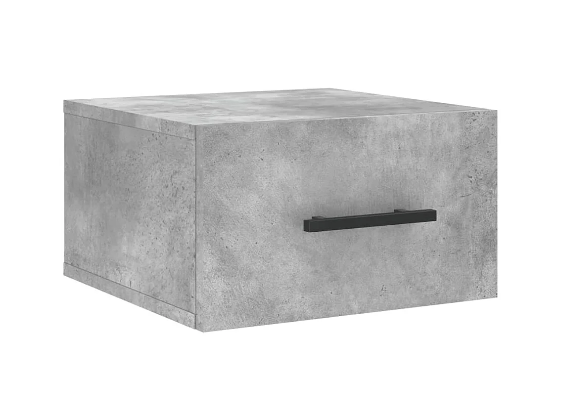 Table de chevet murale gris béton 35x35x20