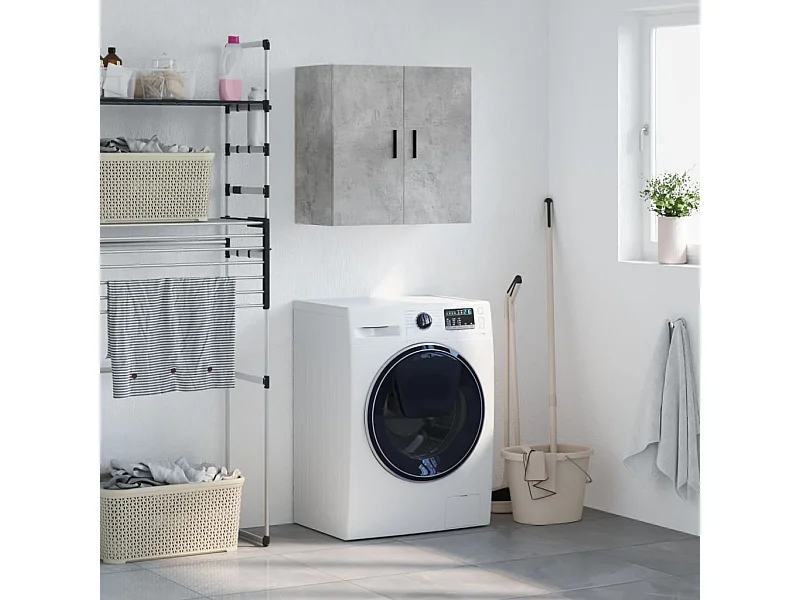 Armoire murale gris béton 60x31x60 bois d'ingénierie