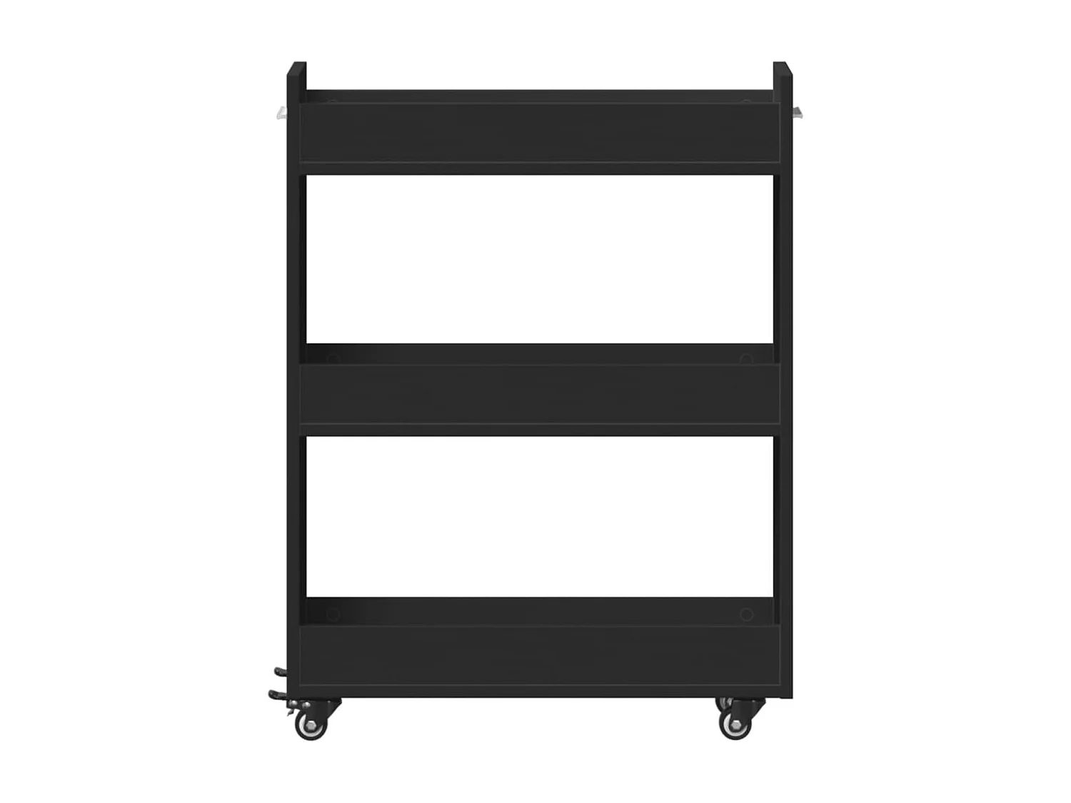 Armoire avec roues noir 60x22x79 bois d'ingénierie