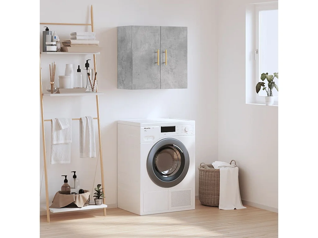 Armoire murale gris béton 60x31x60 bois d'ingénierie