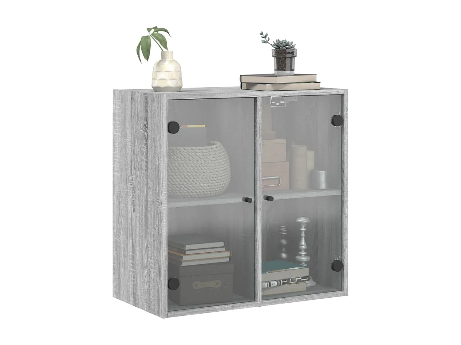 Armoire murale avec portes en verre sonoma gris 68x37x68,5