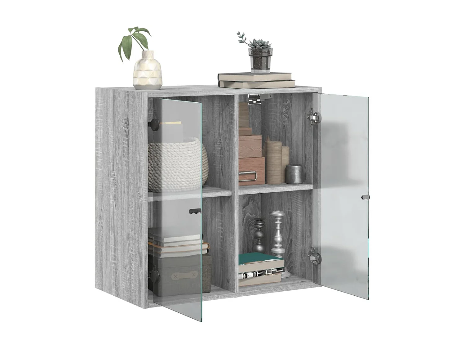 Armoire murale avec portes en verre sonoma gris 68x37x68,5