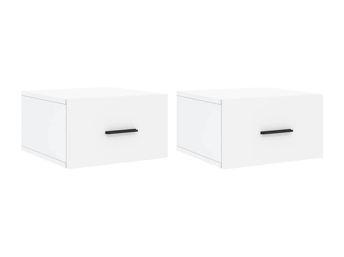 Tables de chevet murales 2 pcs blanc 35x35x20