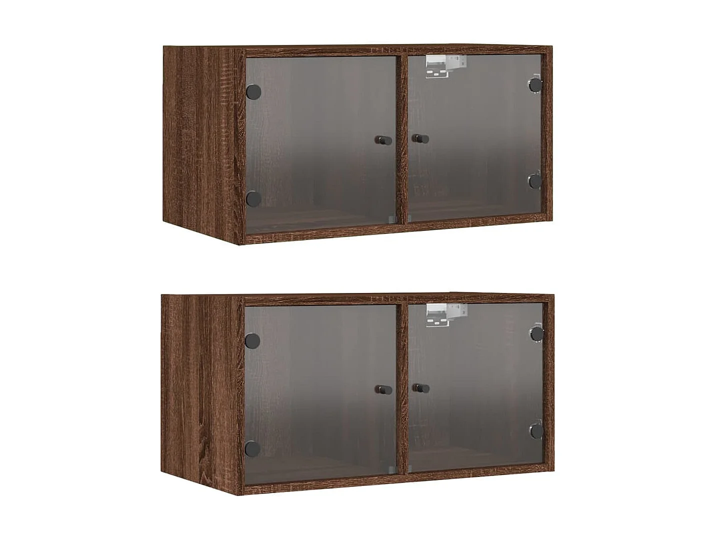 Armoires murales portes vitrées 2 pcs chêne marron 68,5x37x35