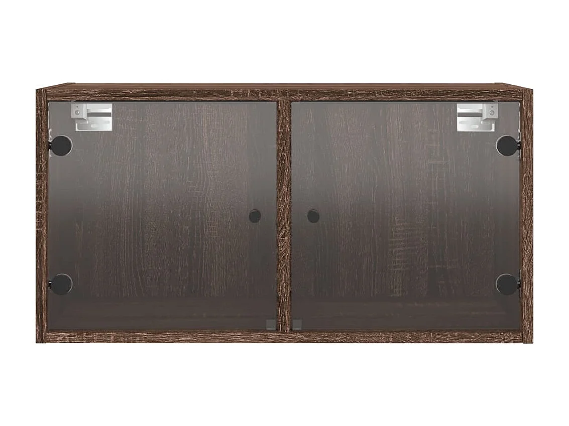 Armoires murales portes vitrées 2 pcs chêne marron 68,5x37x35