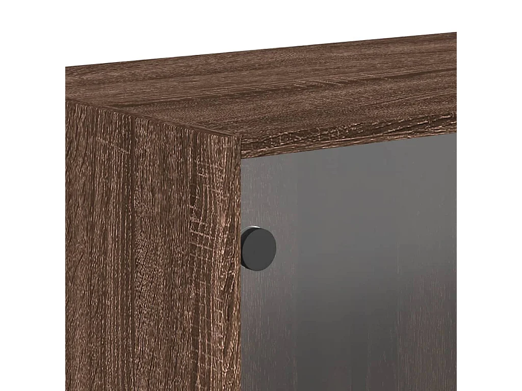 Armoires murales portes vitrées 2 pcs chêne marron 68,5x37x35