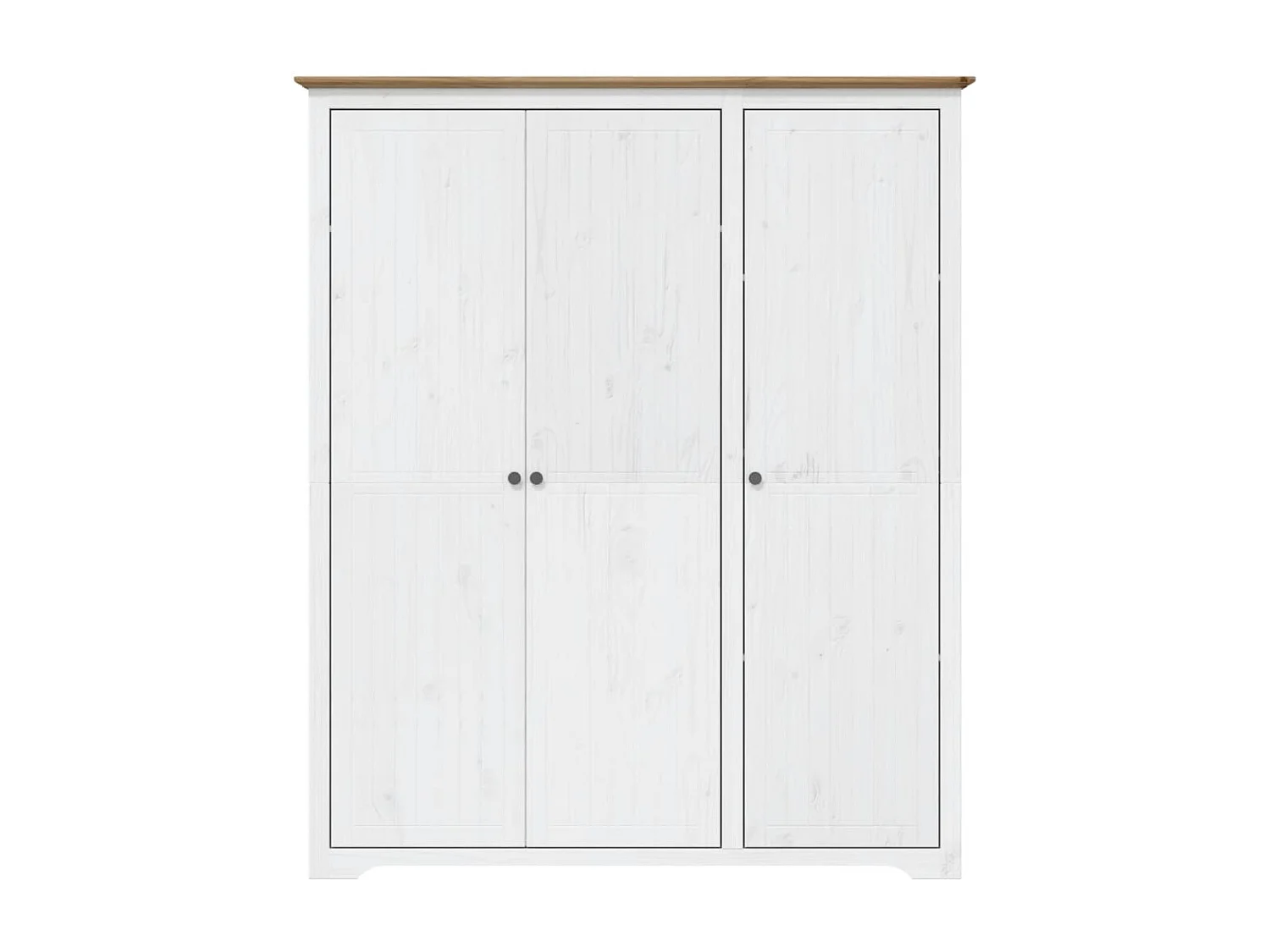 Garde-robe BODO blanc marron 151,5x52x176,5 bois massif pin