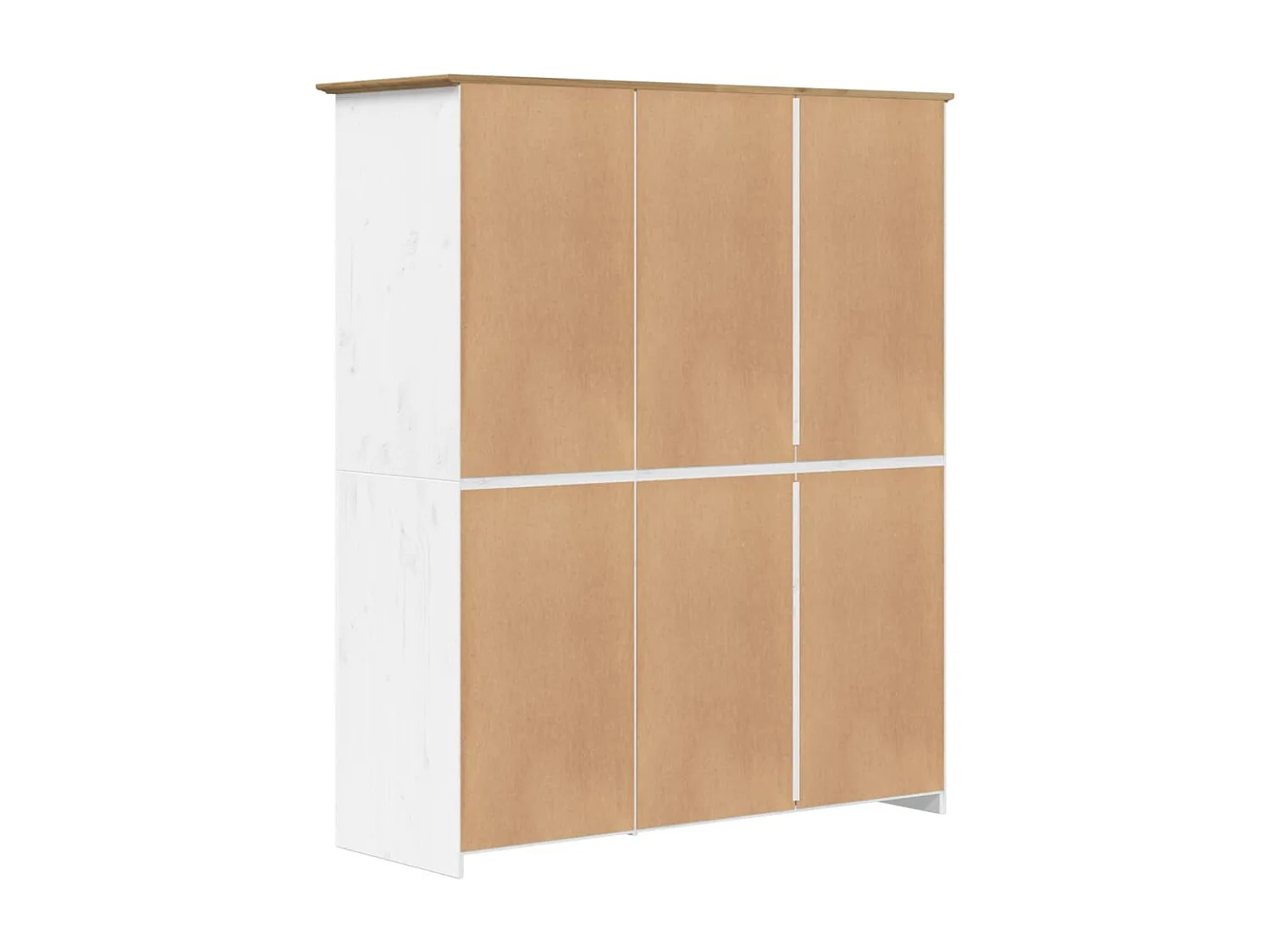 Garde-robe BODO blanc marron 151,5x52x176,5 bois massif pin